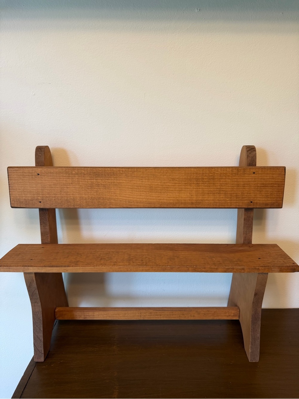 Wooden Two-Tier Wall Shelf - Brown